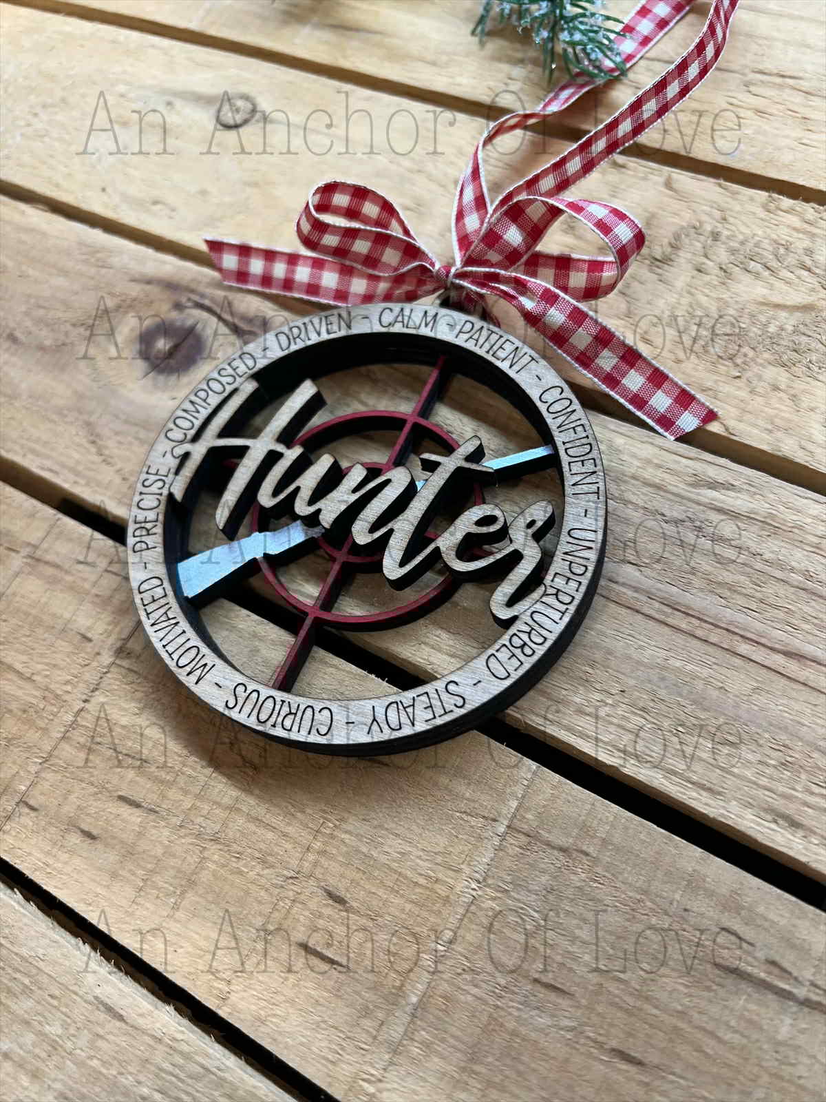 Hunter Christmas Ornament, Wood Ornament, Gift for men