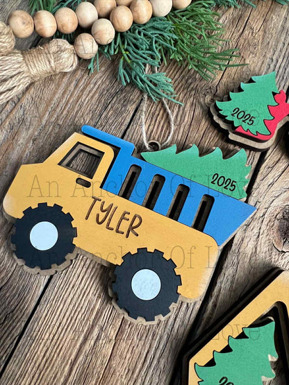 Personalized kids construction Ornament | Kid's Christmas Gift / 2025 Christmas ornament /- personalized gift