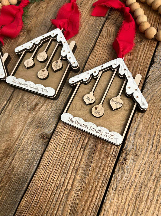 Personalized Family house Ornament | Family Christmas Gift / 2025 Christmas ornament /-up to 11 names - personalized gift