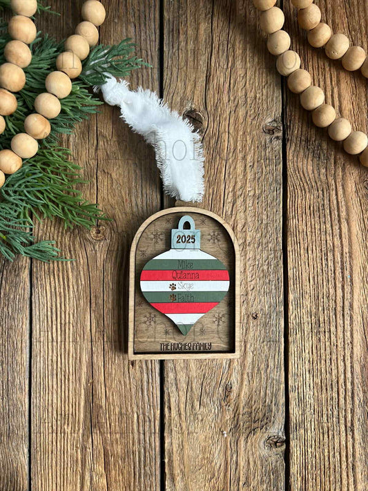 Personalized Family  Ornament | Family Christmas Gift / 2025 Christmas ornament /-up to 7 names - personalized gift