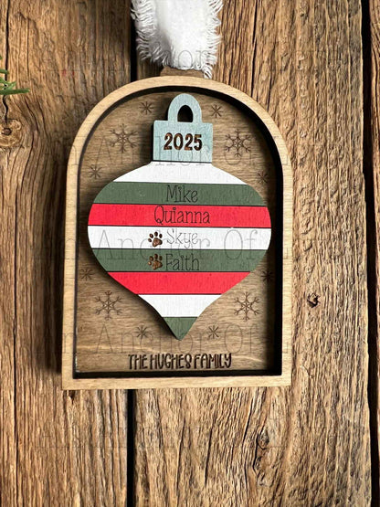 Personalized Family  Ornament | Family Christmas Gift / 2025 Christmas ornament /-up to 7 names - personalized gift