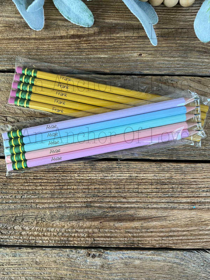 Personalized 5 Custom Engraved Pencils Set of Five Smooth Writing Premium Graphite for School Journaling Bible Study Note Taking or Gifting