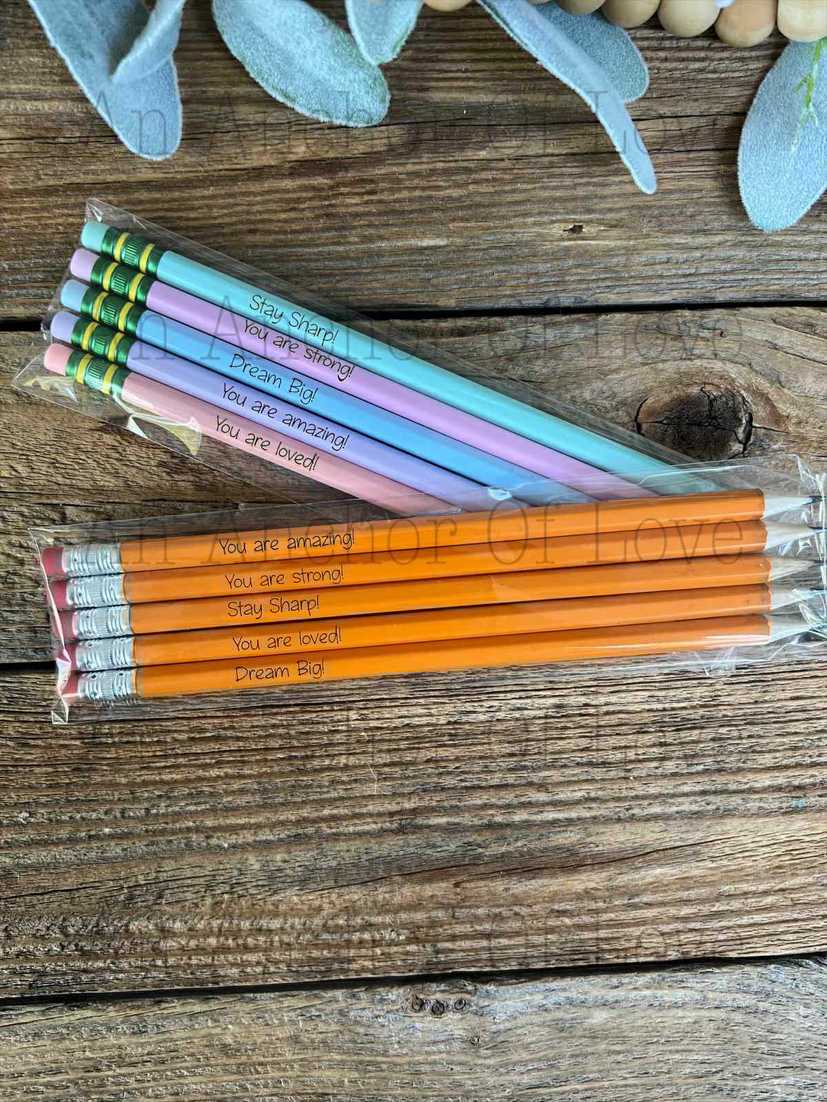 5 affirmation Pencils Set of five Smooth Writing Premium Graphite for school, Journaling Bible Study Note Taking or Gifting