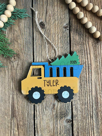Personalized kids construction Ornament | Kid's Christmas Gift / 2025 Christmas ornament /- personalized gift