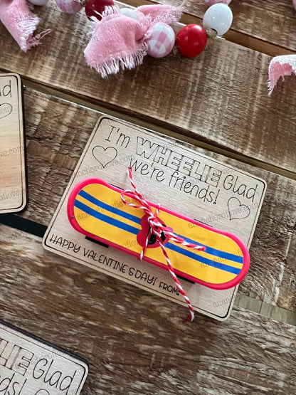 Ready to Ship!! Mini Skateboard Valentine Day Card | Kids Valentine's Day Party goodies | Classroom Valentine Cards | Skater kids