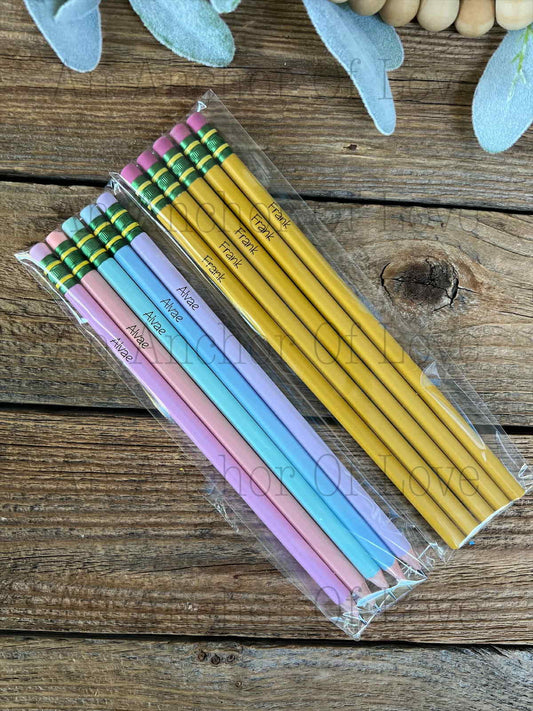 Personalized 5 Custom Engraved Pencils Set of Five Smooth Writing Premium Graphite for School Journaling Bible Study Note Taking or Gifting