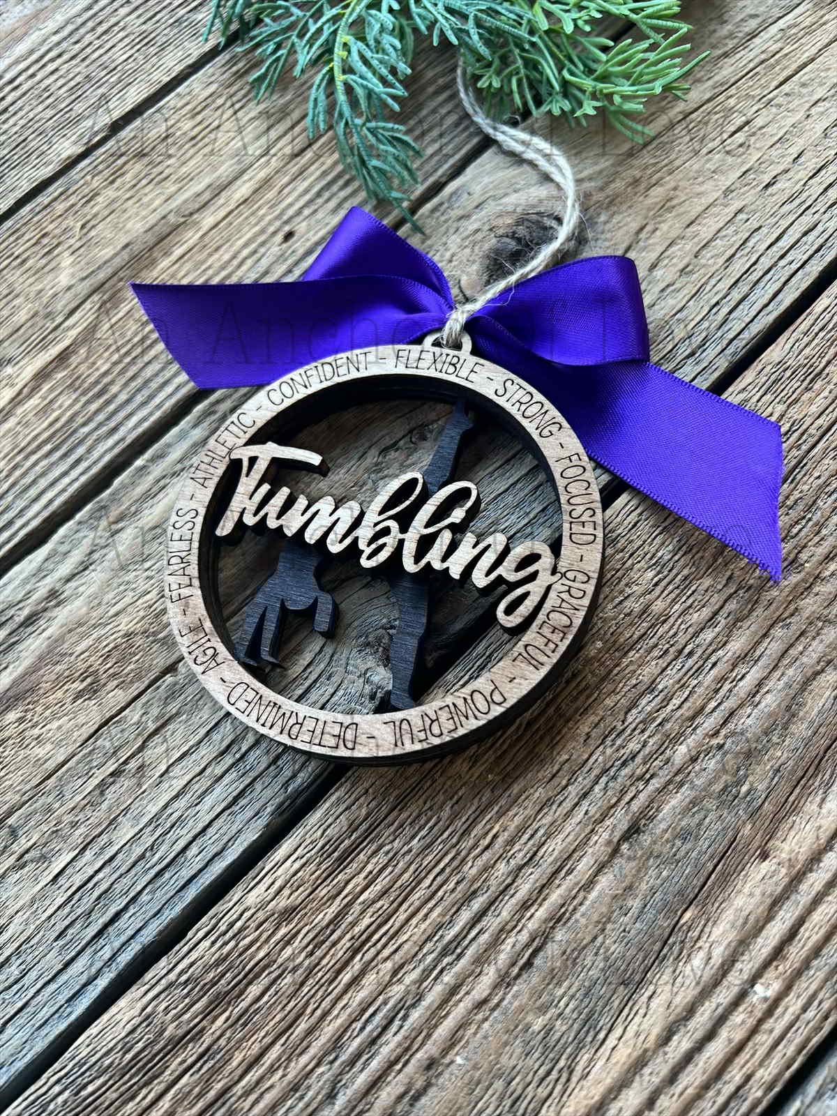 Tumbling Christmas ornament, Layered wood ornament, Tumbling Christmas Gift