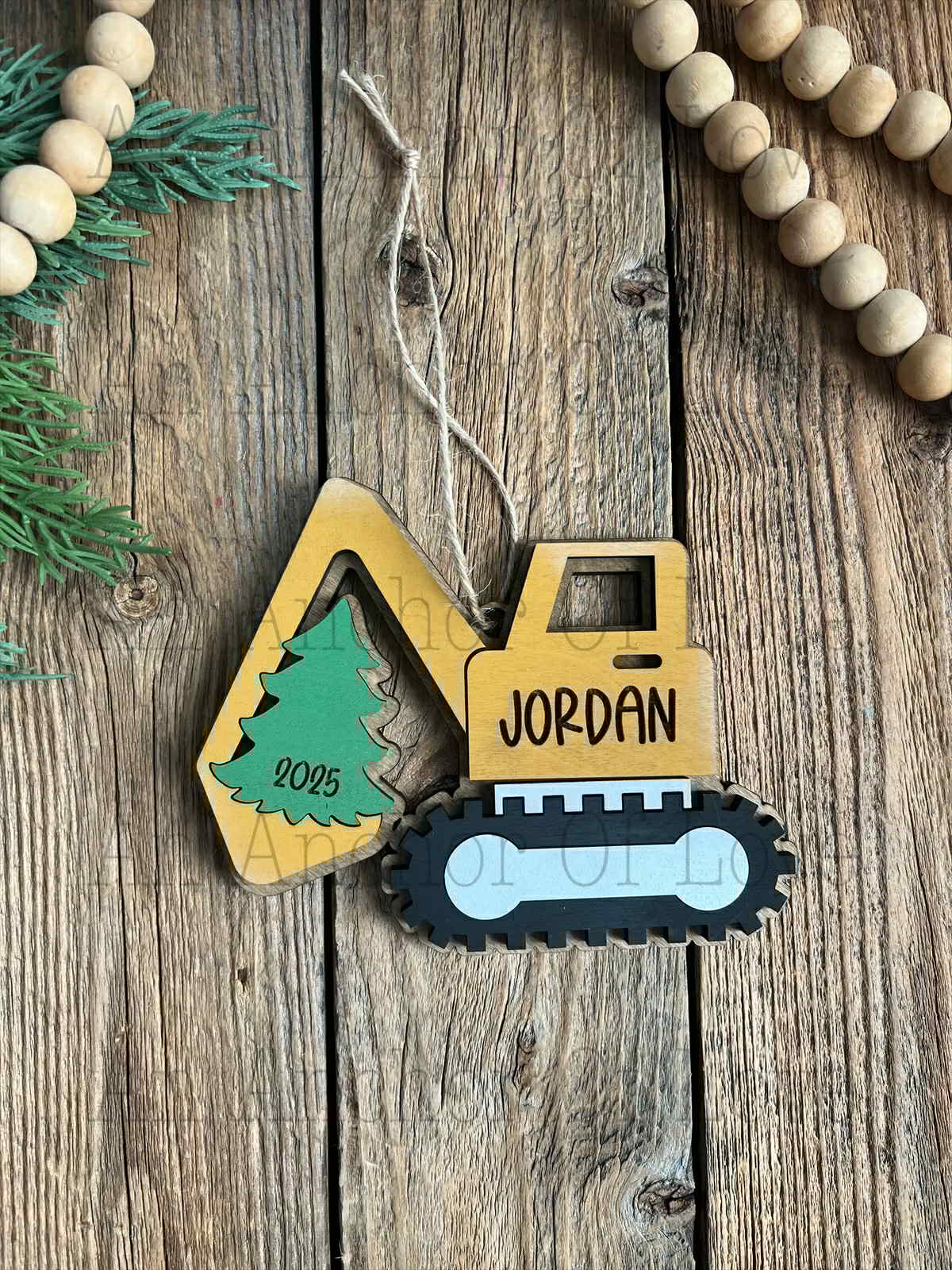Personalized kids construction Ornament | Kid's Christmas Gift / 2025 Christmas ornament /- personalized gift