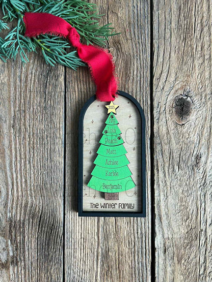Personalized Family Tree Ornament | Family Christmas Gift / 2025 Christmas ornament /-up to 8 names - personalized gift