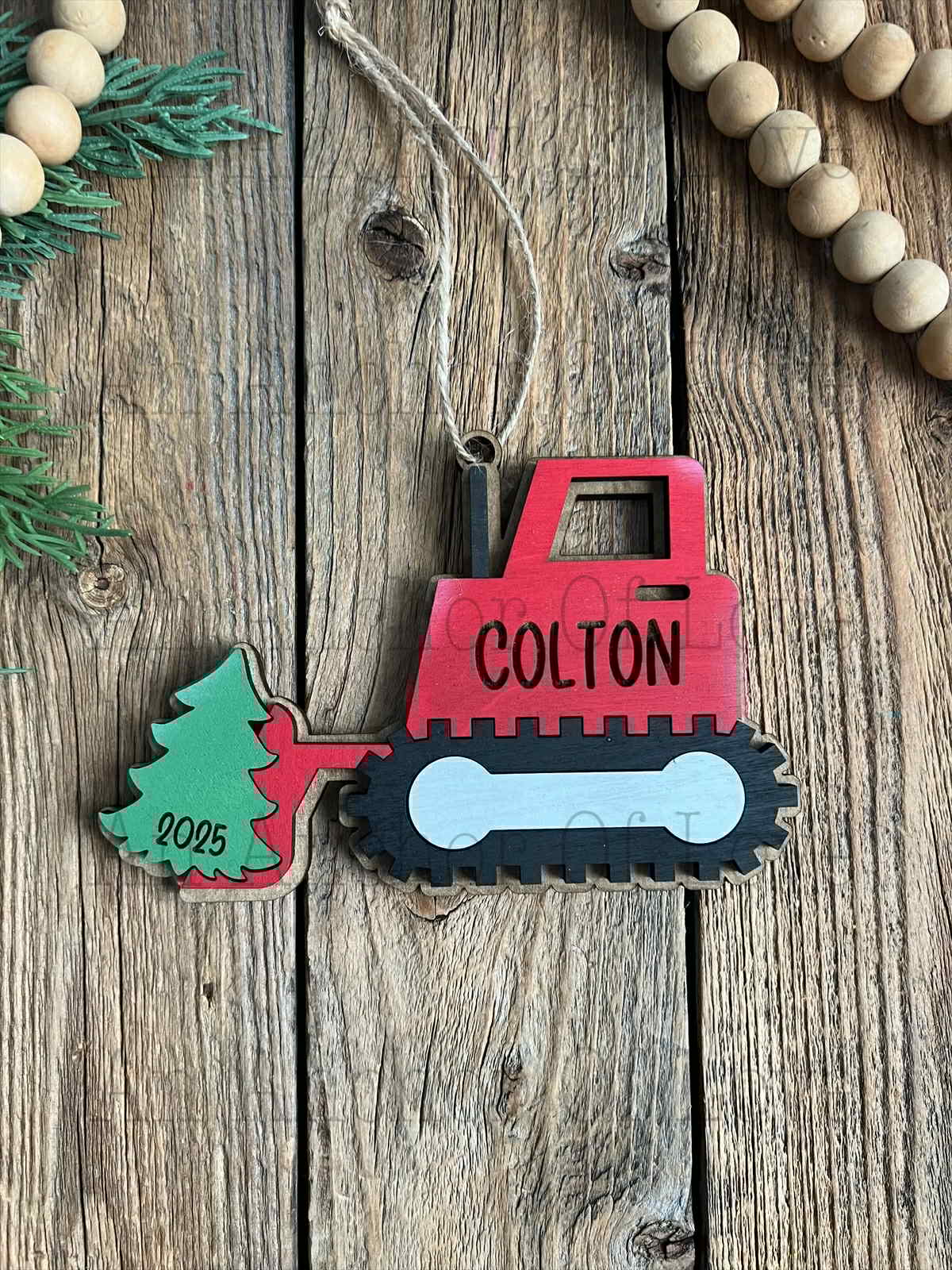 Personalized kids construction Ornament | Kid's Christmas Gift / 2025 Christmas ornament /- personalized gift