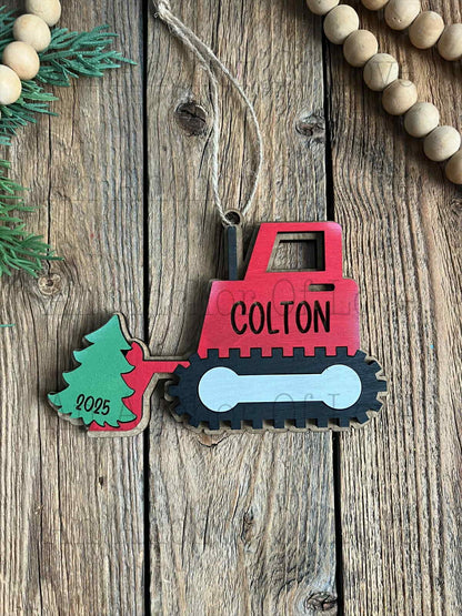 Personalized kids construction Ornament | Kid's Christmas Gift / 2025 Christmas ornament /- personalized gift