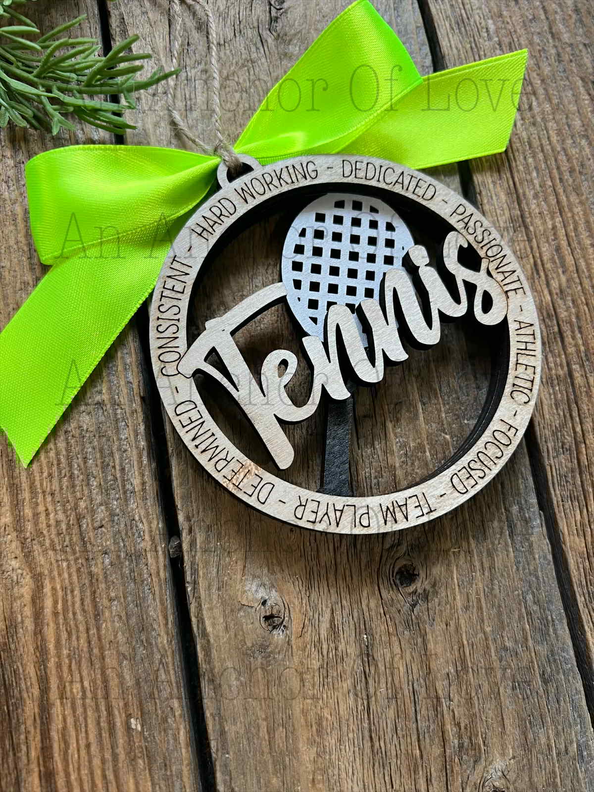 Tennis Layered Wood Ornament, Custom Tennis Christmas Tree Ornament, Sport Christmas Home Decor, Christmas Gift