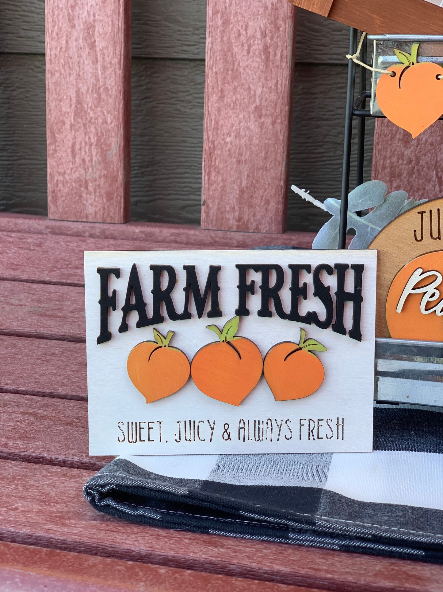 Lifes a peach tiered tray decor