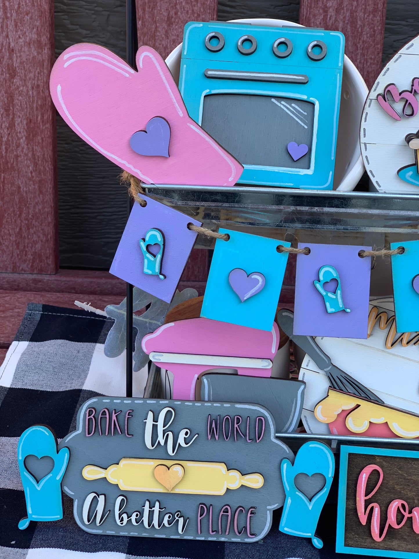 Baking themed tiered tray