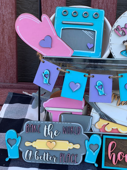 Baking themed tiered tray