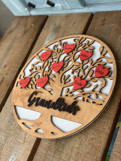 Family tree sign-Grandkids family sign *perfect for grandparents day -family name sign - family tree sign- up to 50 names!