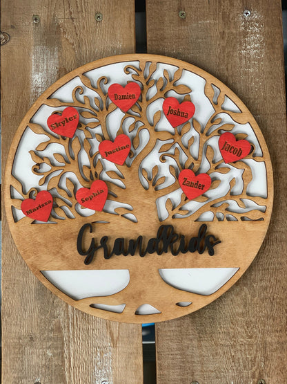 Family tree sign-Grandkids family sign *perfect for grandparents day -family name sign - family tree sign- up to 50 names!
