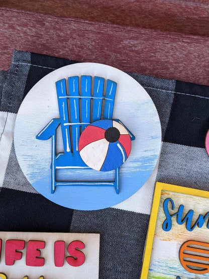 Pool days tiered tray decor