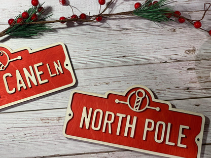 Candy cane lane | North Pole | Christmas decor signs