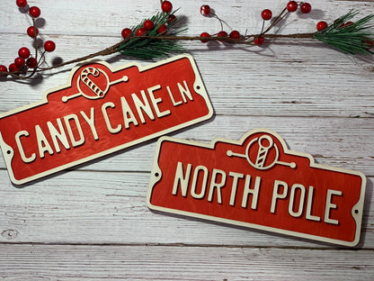 Candy cane lane | North Pole | Christmas decor signs