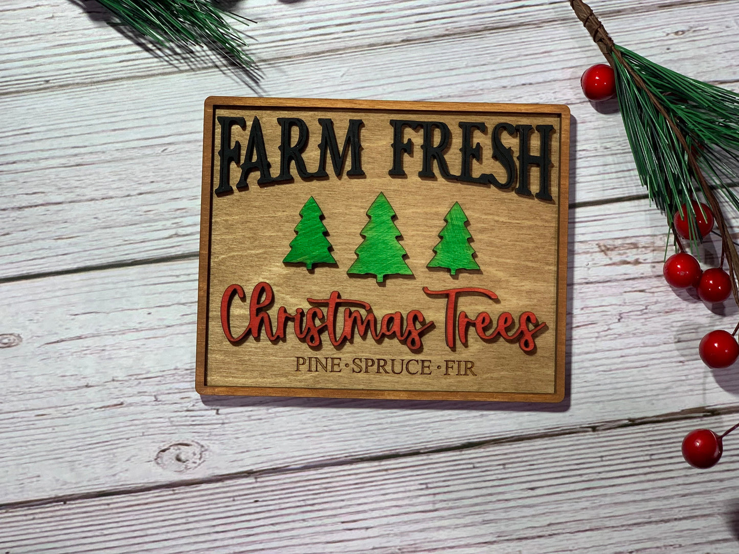 Christmas tree themed tiered tray set