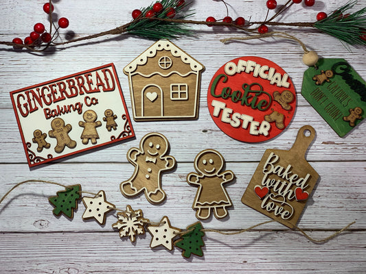 Gingerbread| baked with love | Christmas baking tiered tray set| finished/unfinished