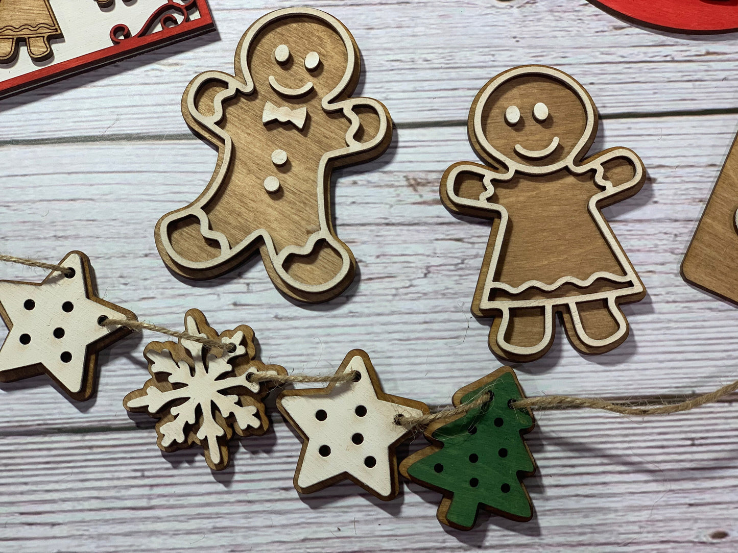 Gingerbread| baked with love | Christmas baking tiered tray set| finished/unfinished
