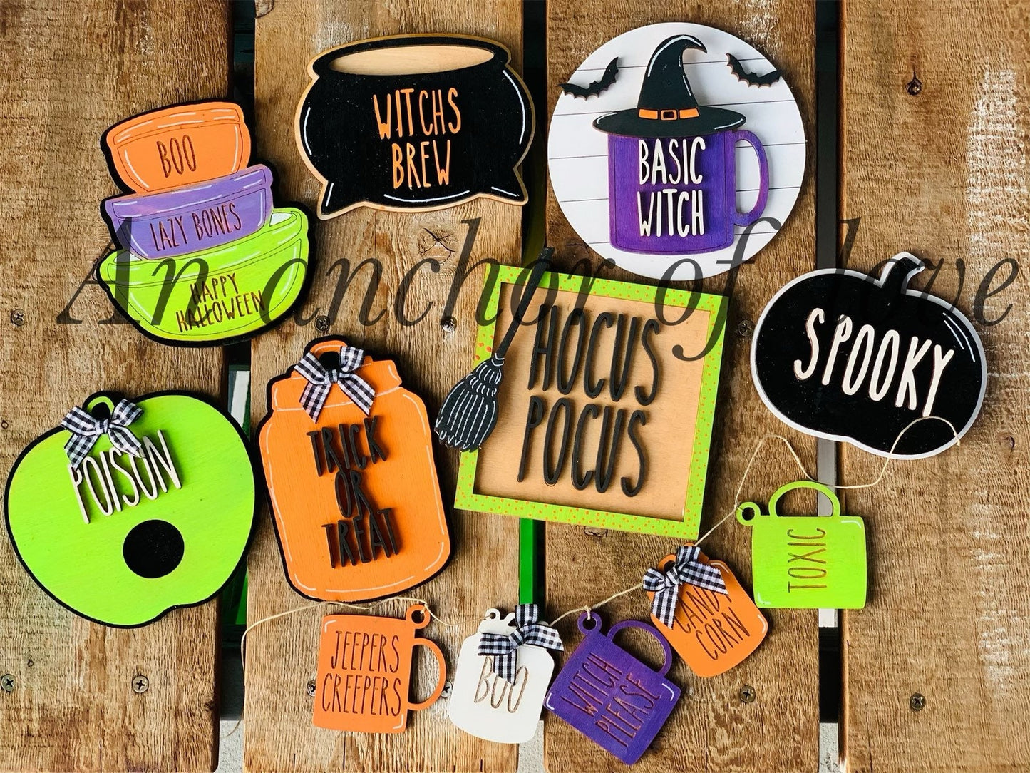 Rae Dunn inspired Halloween tiered tray decor