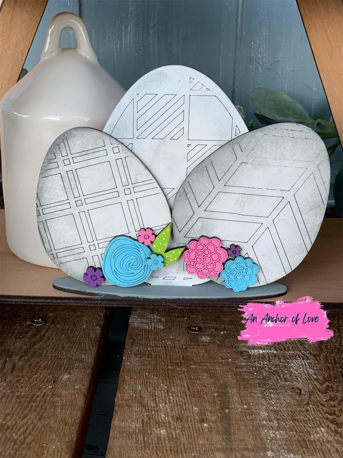 Farmhouse easter bunny tiered tray set-individual pieces, full set and diy available