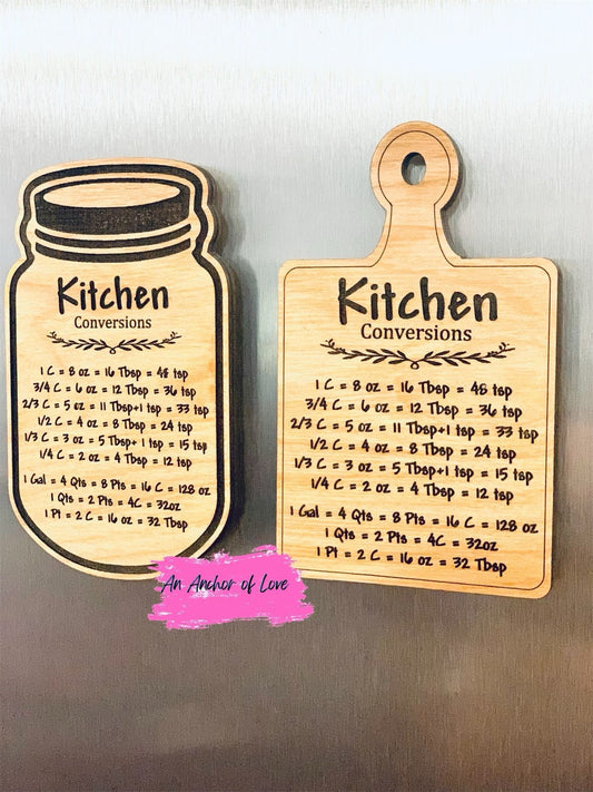 Kitchen conversion magnets-two styles to choose from-makes a great gift