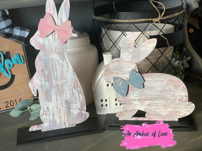 Standing Chippy Easter Bunnies - Single- Two Pack- Easter Porch Decor