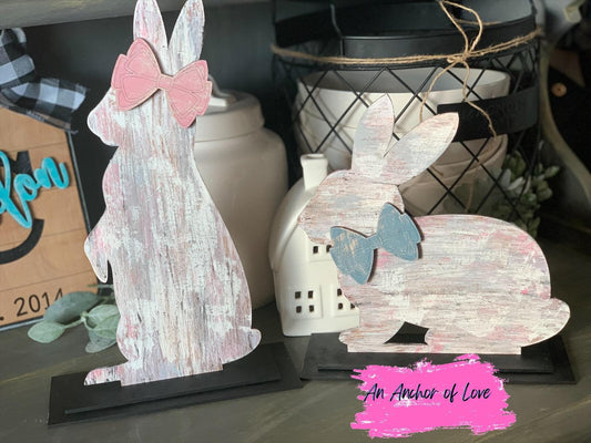 Standing Chippy Easter Bunnies - Single- Two Pack- Easter Porch Decor