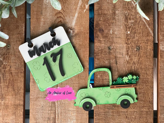 Saint Patricks day tiered tray decor