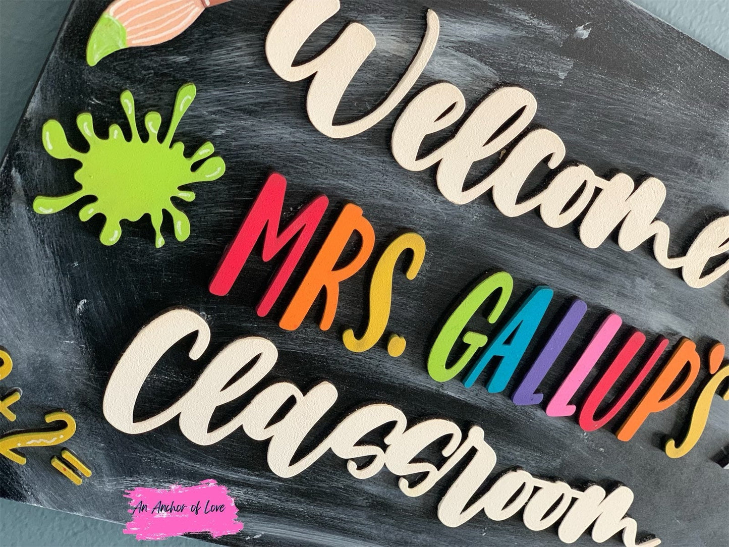 Chalkboard themed personalize classroom sign-great teacher gift-preschool teacher gift-k-6th grade teacher gift- teacher appreciation gift