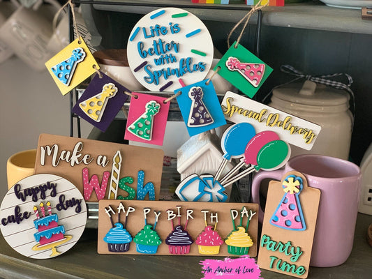 Make a wish | birthday party | celebration tiered tray decor
