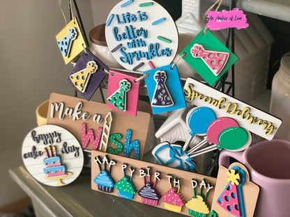 Make a wish | birthday party | celebration tiered tray decor