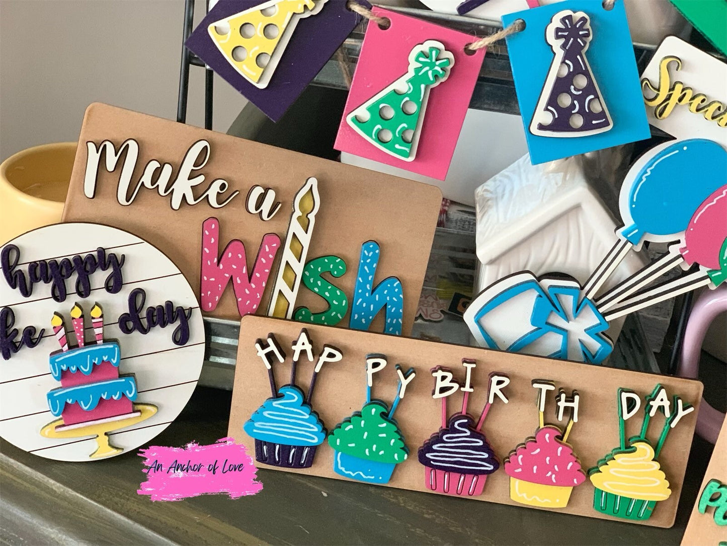 Make a wish | birthday party | celebration tiered tray decor
