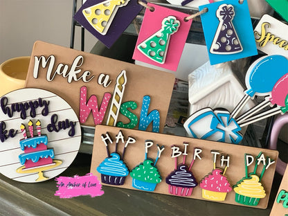 Make a wish | birthday party | celebration tiered tray decor