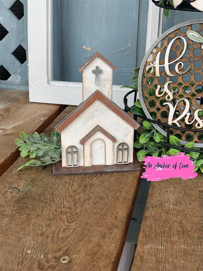 He is risen Eater themed tiered tray decor-religious Easter themed tiered tray decor-full set, DIY and individual pieces available