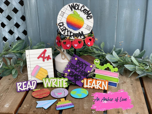 Class Room Themed Tiered Tray Decor- Back to School Tray Decor-Teacher Tiered Tray Decor-Classroom Tiered Tray Decor