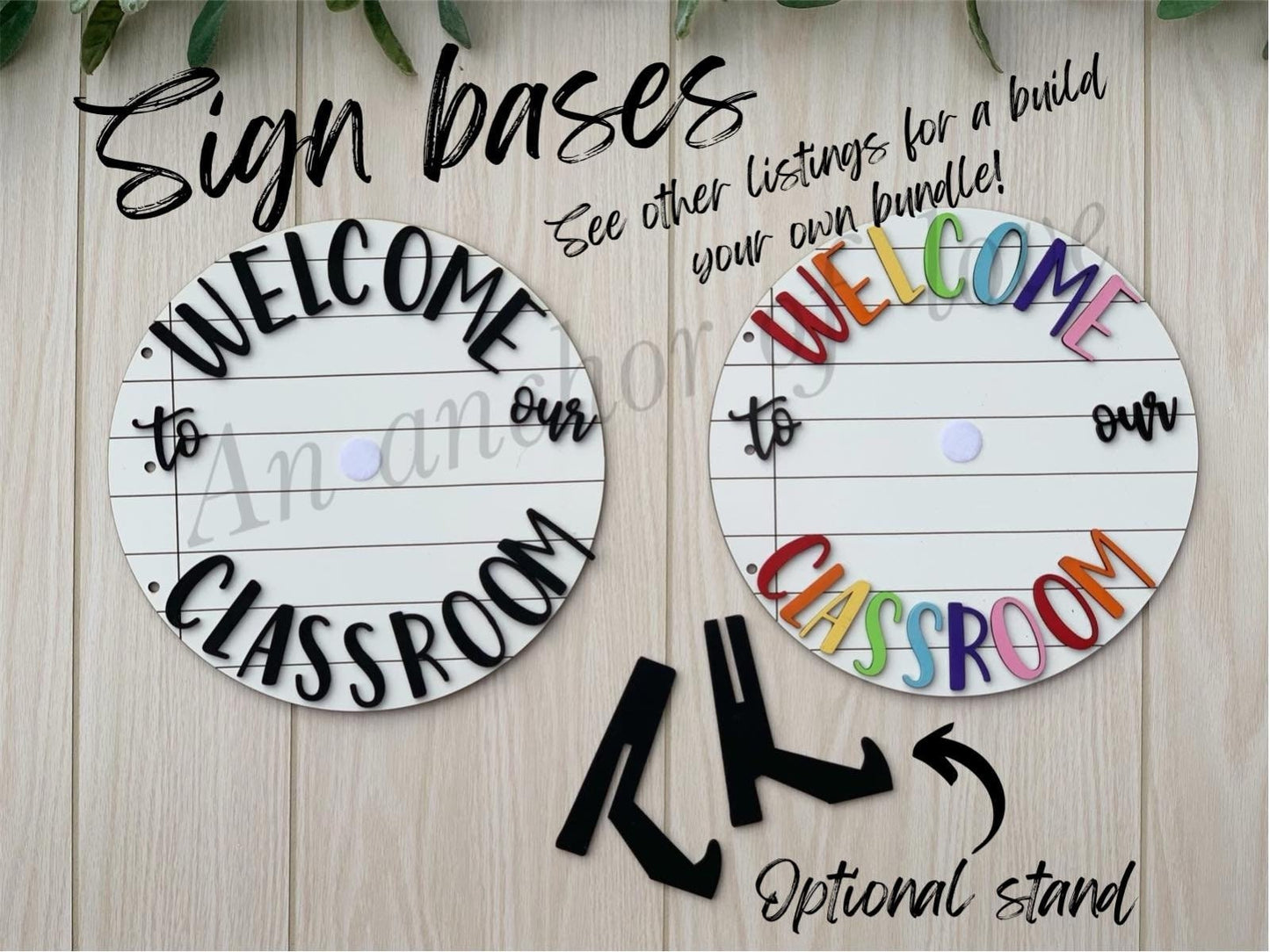 Welcome to our classroom sign BASE ONLY - Interchangeable classroom sign / base only/ see other listings for more options!