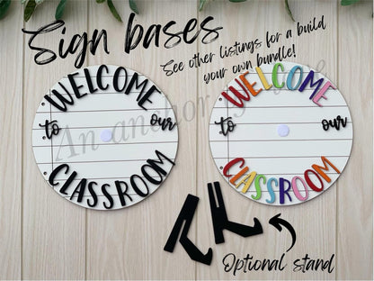 Welcome to our classroom sign BASE ONLY - Interchangeable classroom sign / base only/ see other listings for more options!