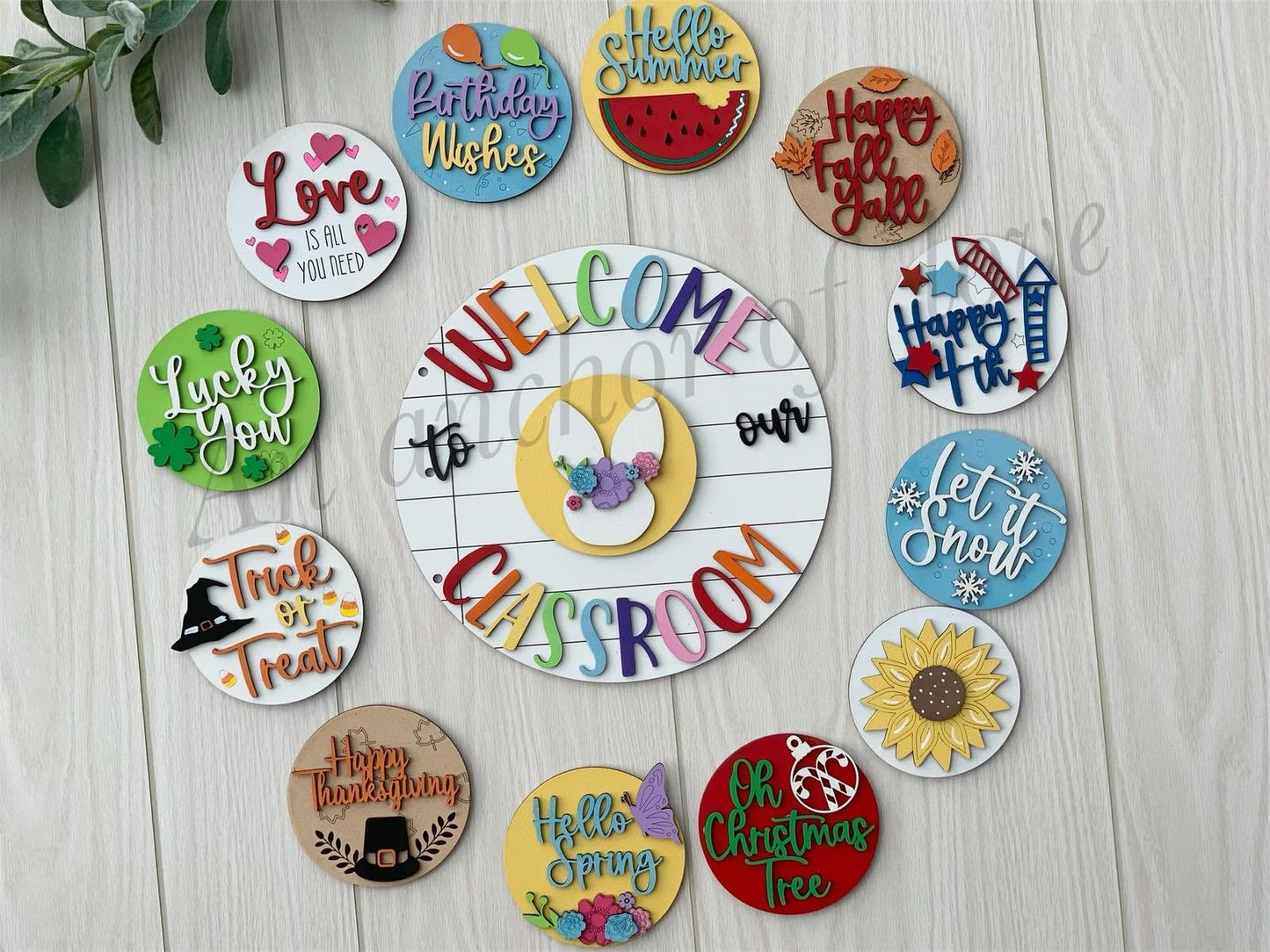 Complete set / 13 pieces/ Welcome to our classroom seasonal sign/  back to school/ teacher appreciation/  school