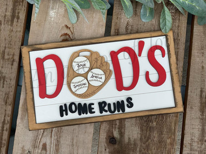 Dads home runs- Father's day Gift-Gifts for Dad-Father's Day Sign-Fathers day gifts-baseball gifts.baseball Gift-Dads homerun-baseball dad