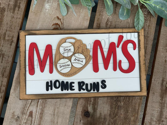 Mom's Home Runs Gift-Gifts for mom-baseball gifts- softball gift-baseball