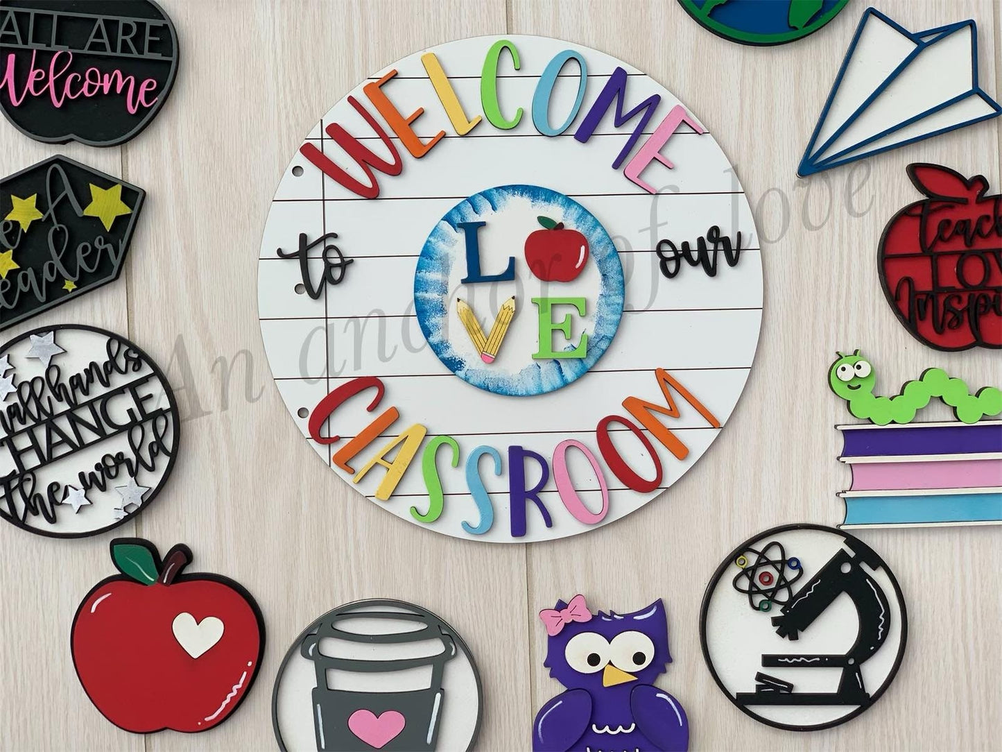 Complete set 15 pieces -Interchangeable welcome to our classroom sign | Teacher Gift | Classroom decor | welcome sign| Interchangeable sign