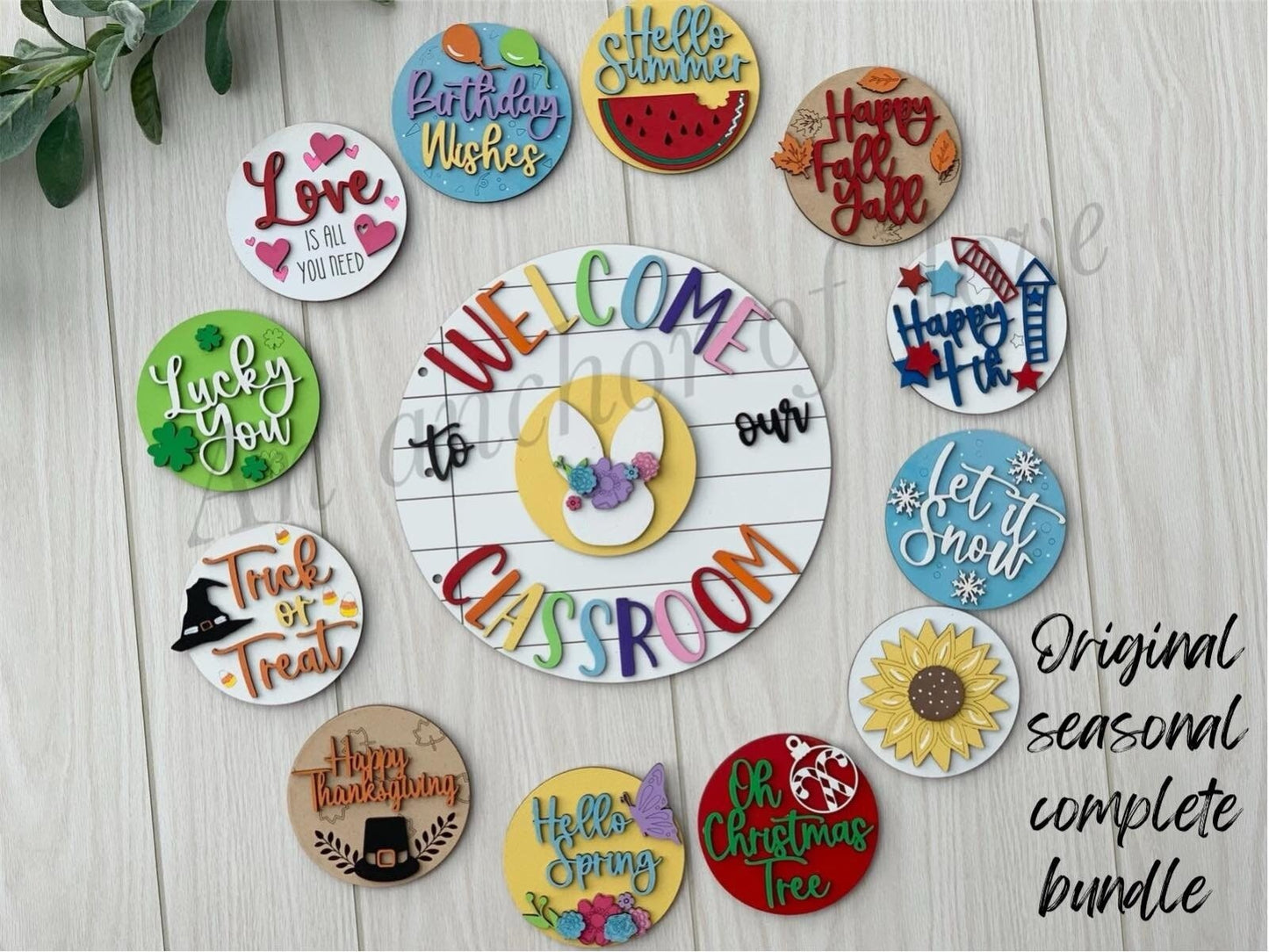 Complete set / 13 pieces/ Welcome to our classroom seasonal sign/  back to school/ teacher appreciation/  school