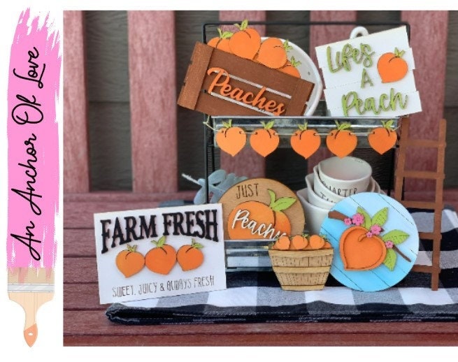 Lifes a peach tiered tray decor