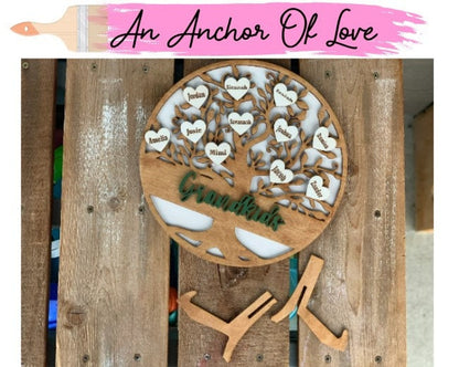 Family tree sign-Grandkids family sign *perfect for grandparents day -family name sign - family tree sign- up to 50 names!