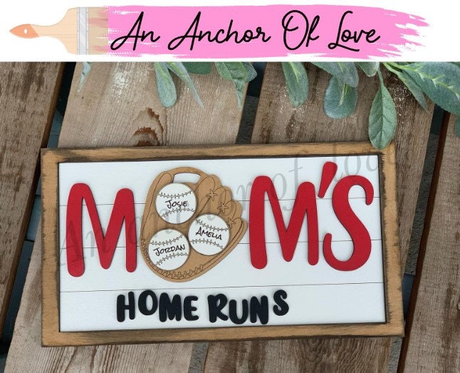 Mom's Home Runs Gift-Gifts for mom-baseball gifts- softball gift-baseball